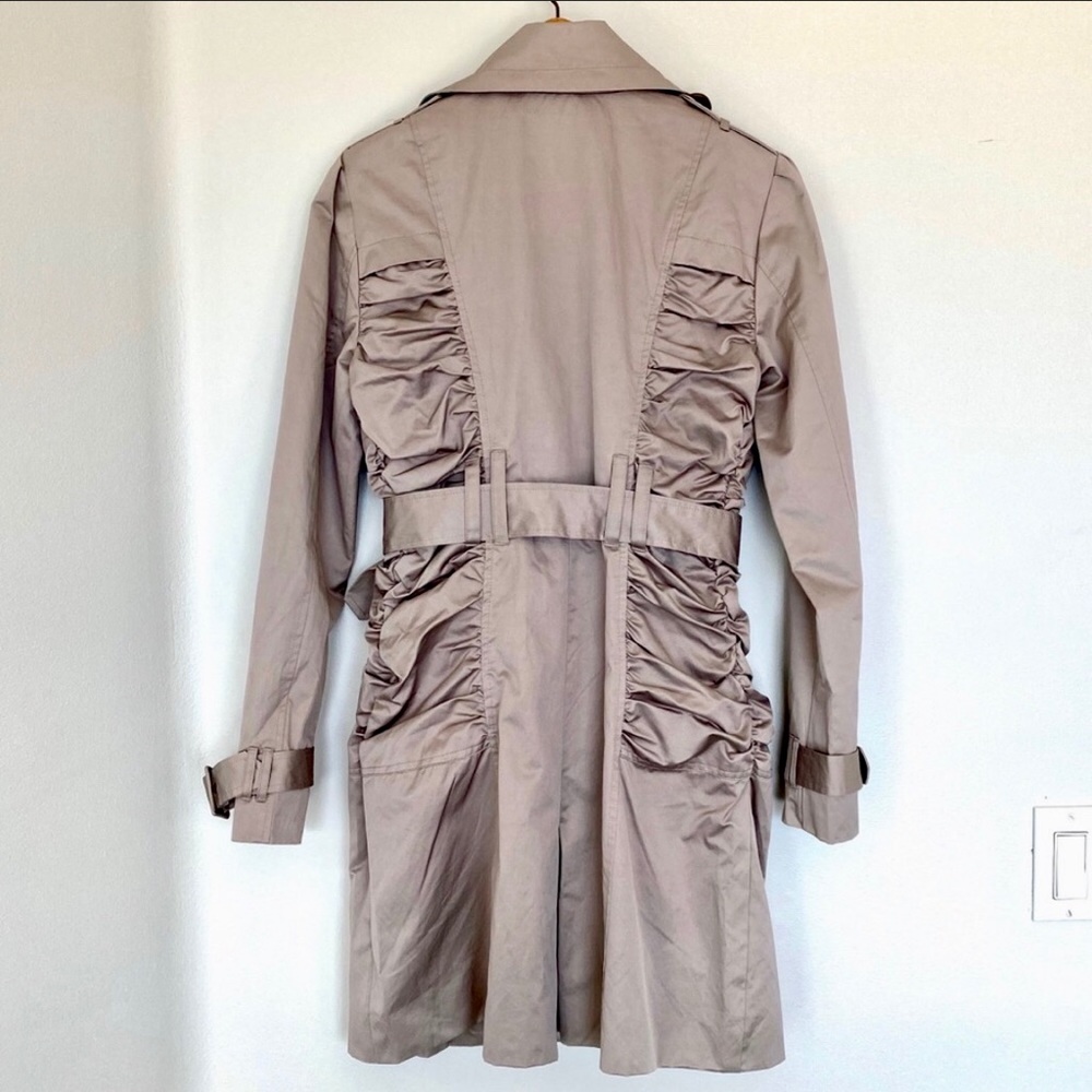 bebe Ruffled Trench Coat - Picture 2 of 7